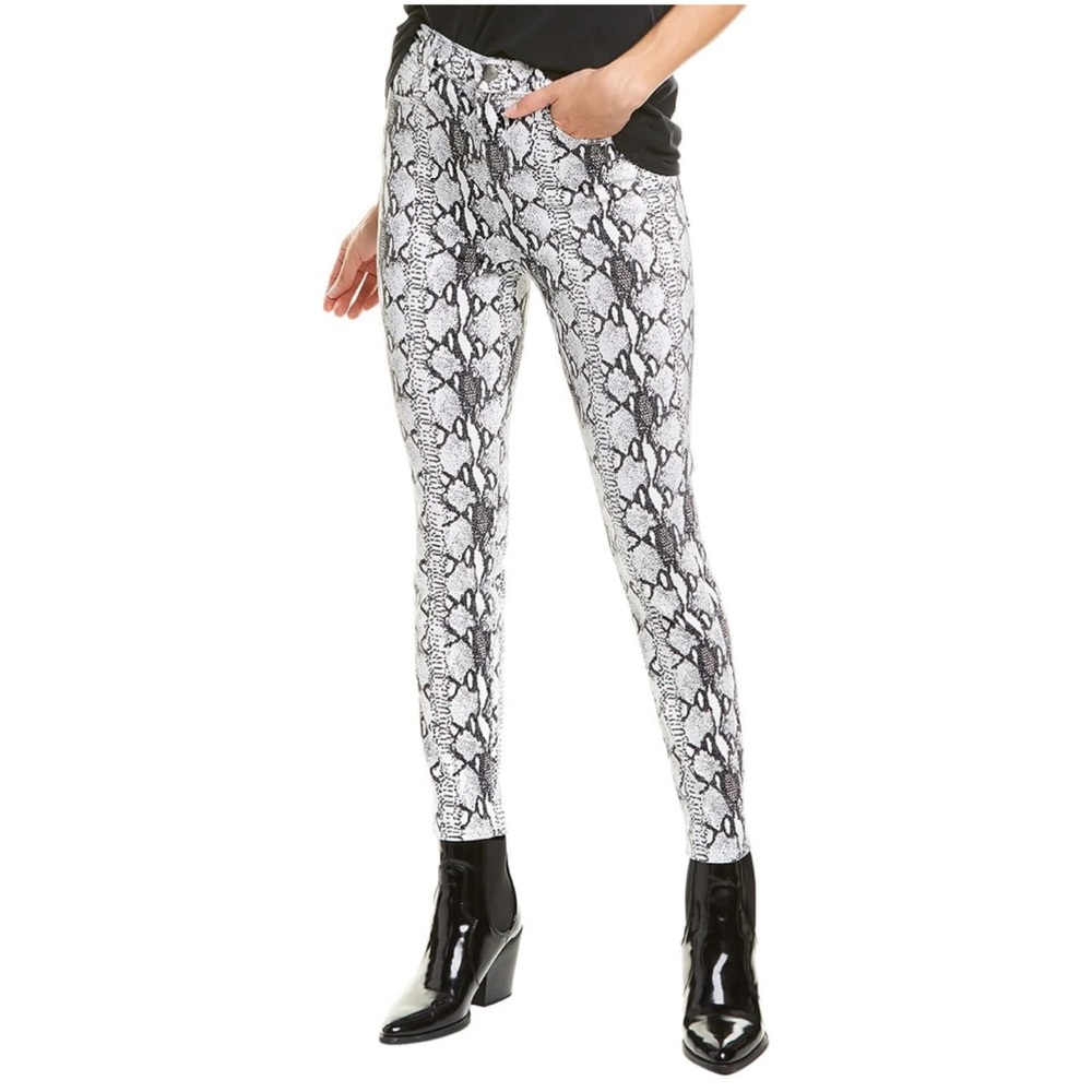 Frame Ali High-Rise Python-Print Cigarette Jeans - image 1